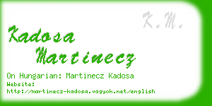 kadosa martinecz business card